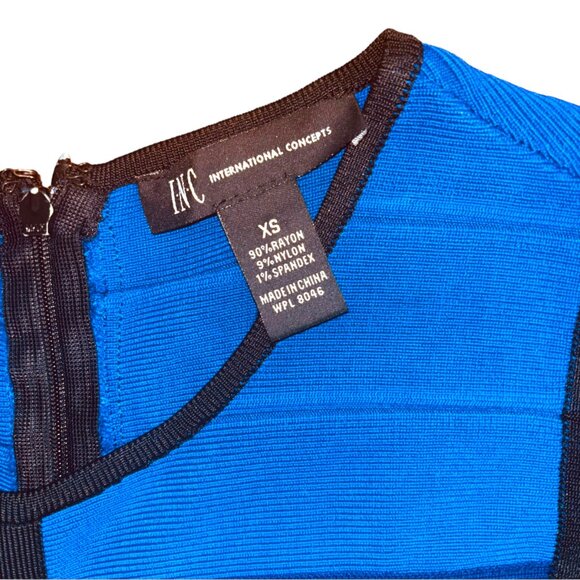 INC Striped Bandage Dress - Turquoise/Blue, Size XS - Picture 2 of 10